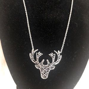 Silver Plated Deer Necklace